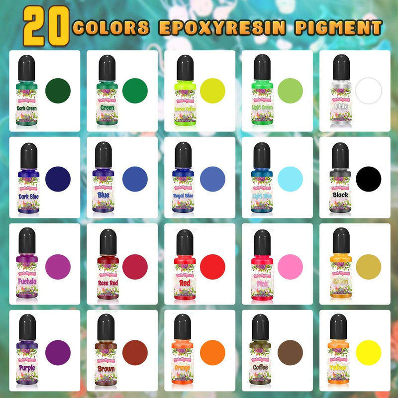 13.8 oz. Resin Kit with 32 Pigment Powders & Molds